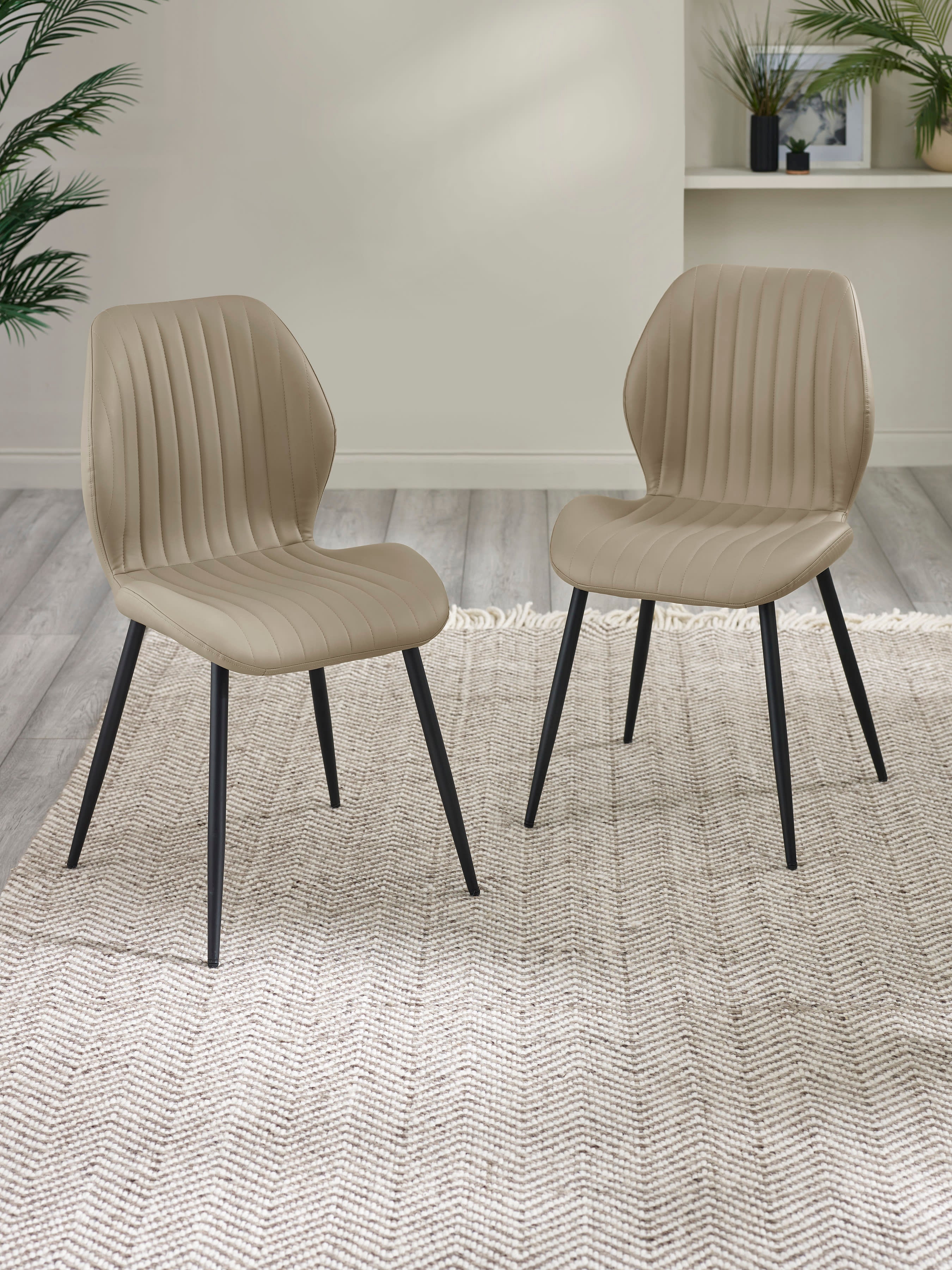Morris Taupe Faux Leather Dining Chair (Set of 4)