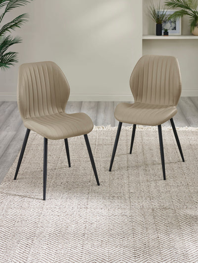 Morris Taupe Faux Leather Dining Chair (Set of 4)