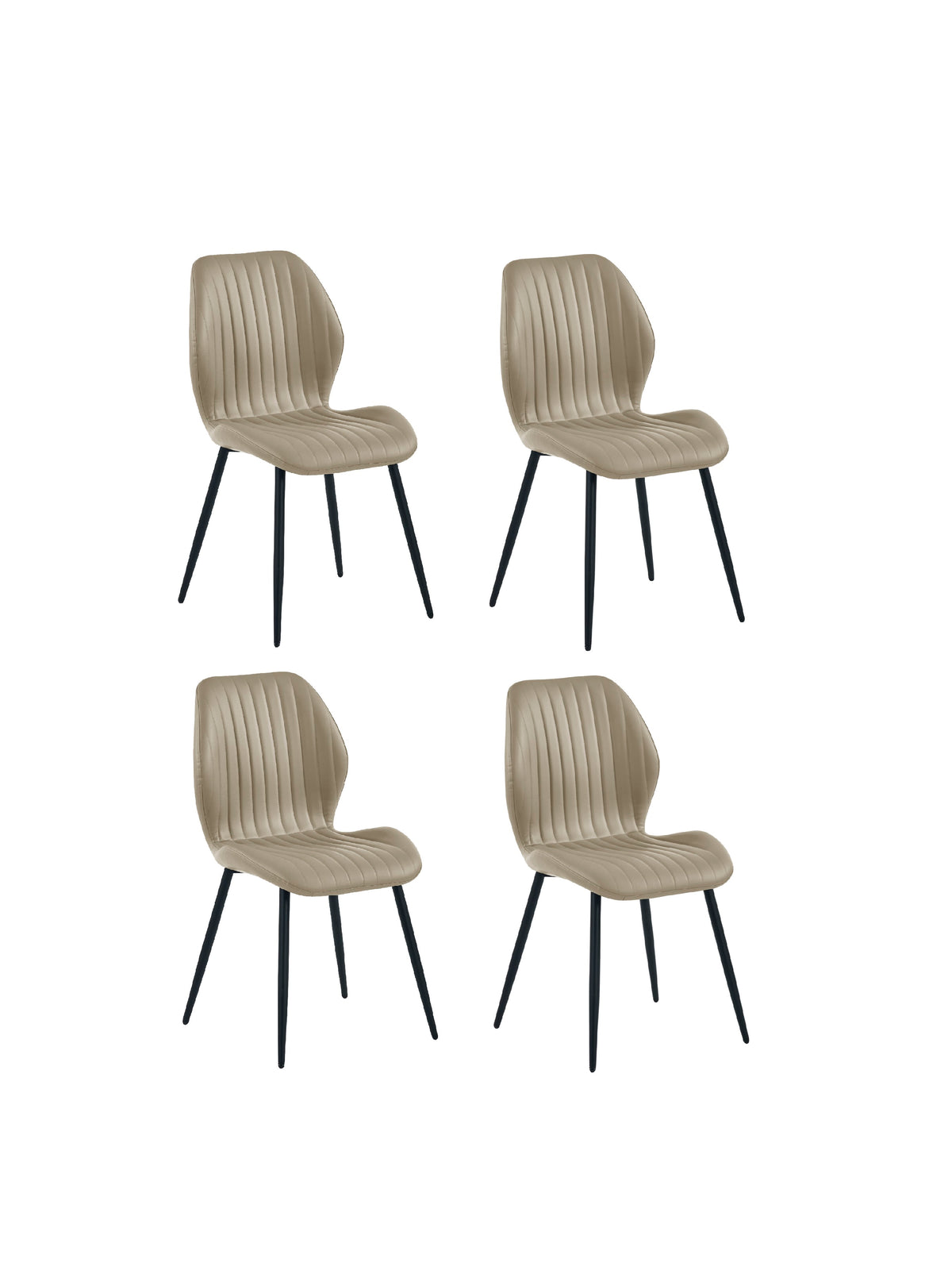Morris Taupe Faux Leather Dining Chair (Set of 4)