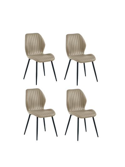 Morris Taupe Faux Leather Dining Chair (Set of 4)