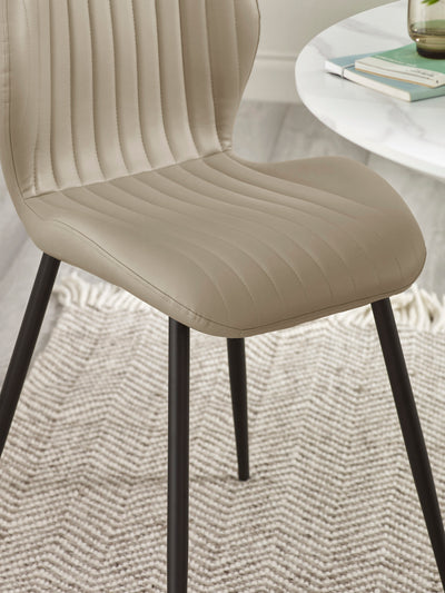 Morris Taupe Faux Leather Dining Chair (Set of 4)