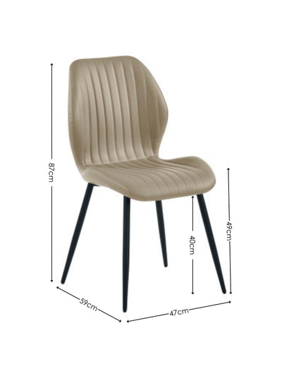 Morris Taupe Faux Leather Dining Chair (Set of 4)
