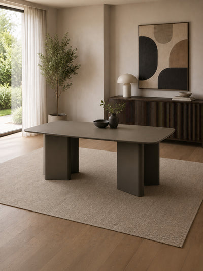 Moro Rectangular Dining Table – Matt Chocolate Brown