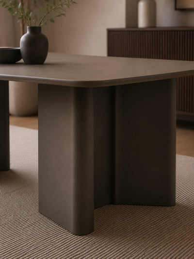Moro Rectangular Dining Table – Matt Chocolate Brown