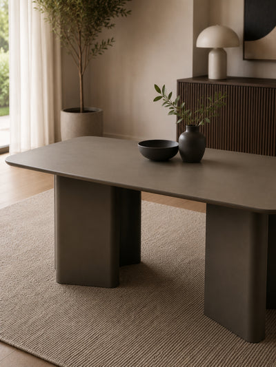 Moro Rectangular Dining Table – Matt Chocolate Brown