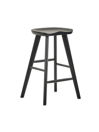 Mulu Black Solid Oak Bar Stool
