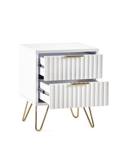 Murano 2 Drawer Bedside - Matt White