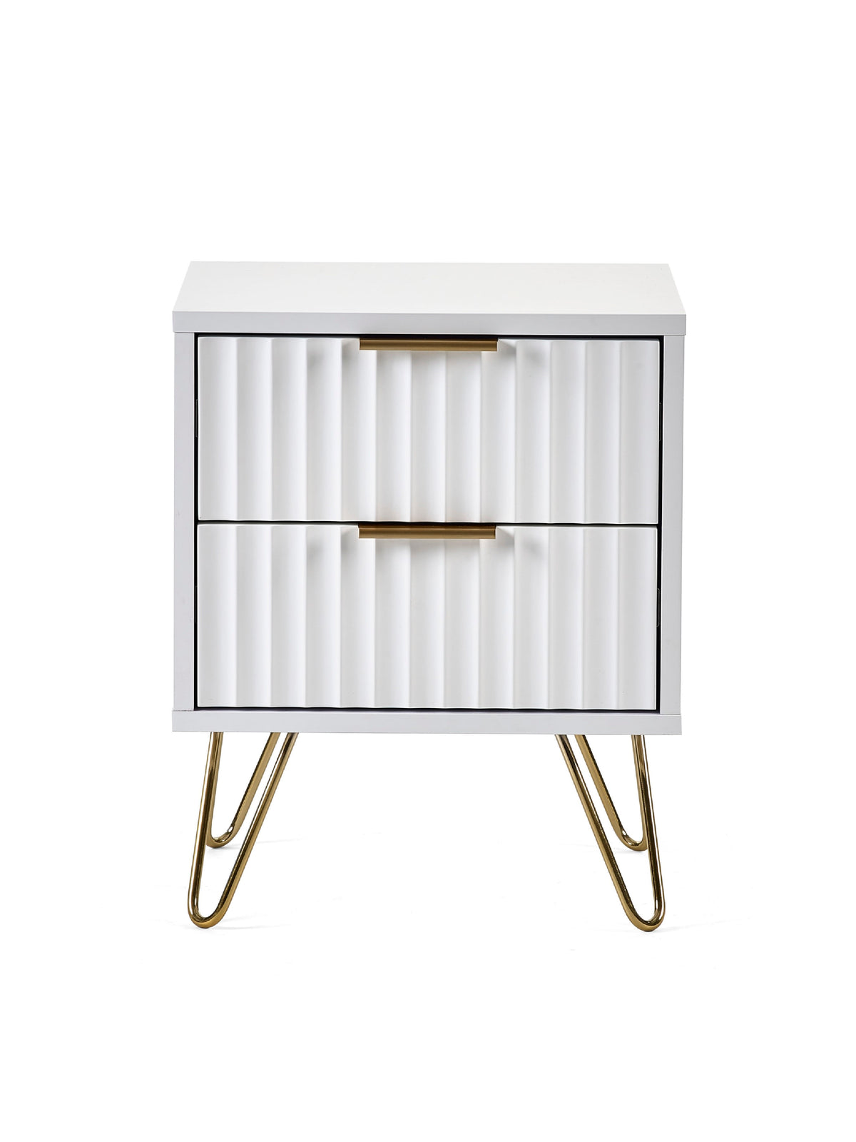 Murano 2 Drawer Bedside - Matt White