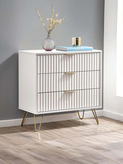 Murano 3 Drawer Chest - Matt White