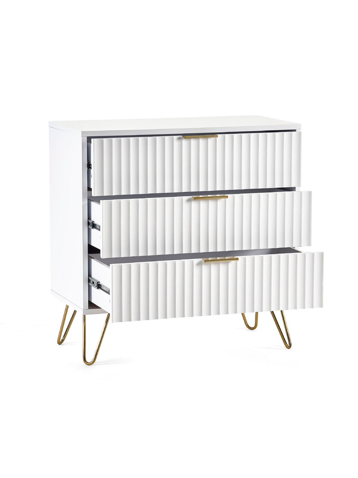 Murano 3 Drawer Chest - Matt White