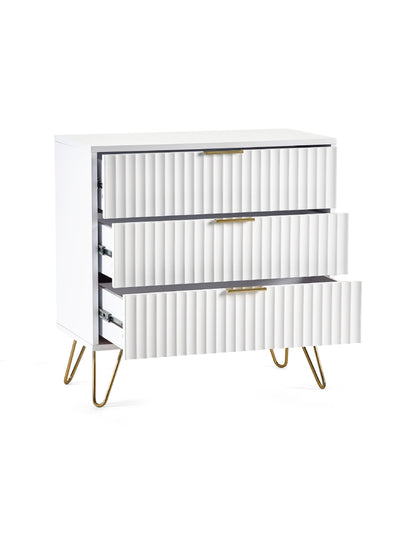 Murano 3 Drawer Chest - Matt White