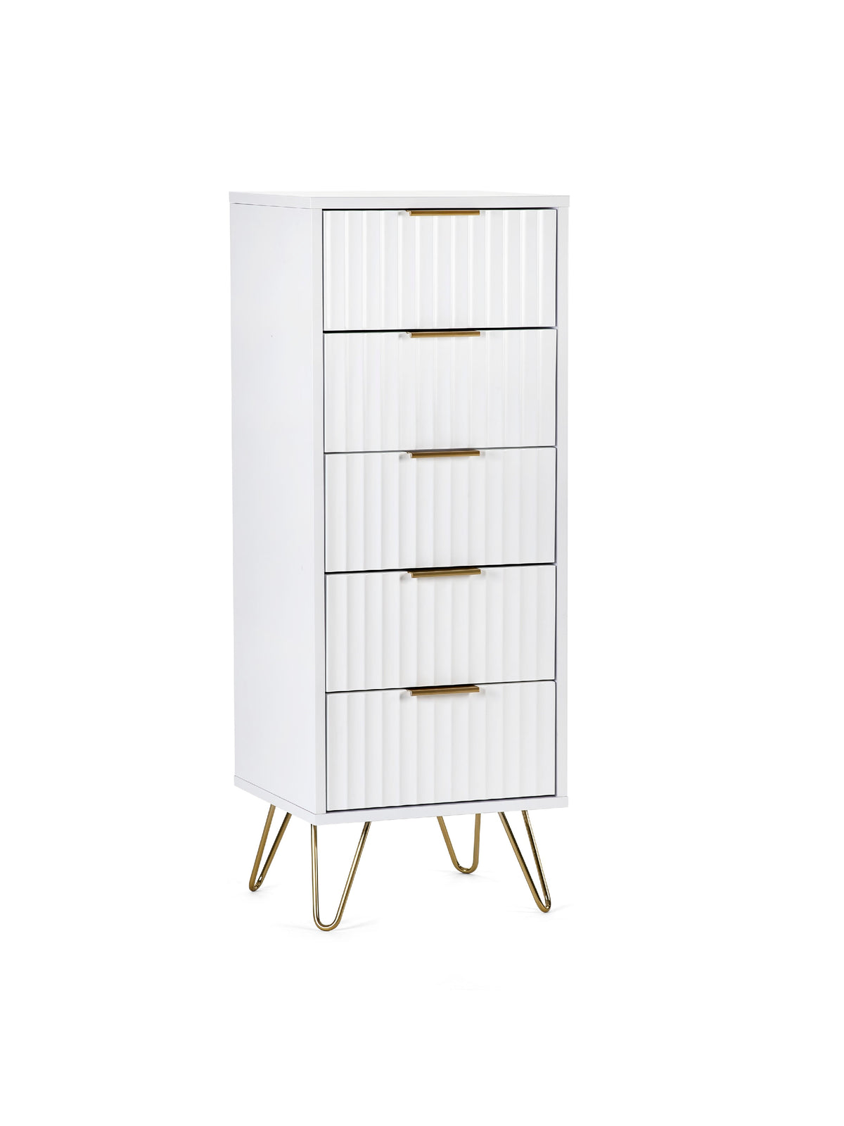 Murano 5 Drawer Tallboy - Matt White