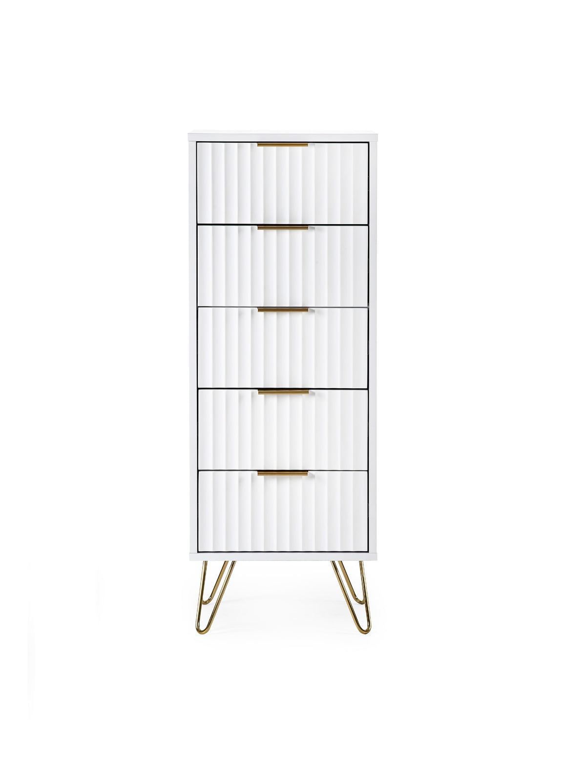 Murano 5 Drawer Tallboy - Matt White