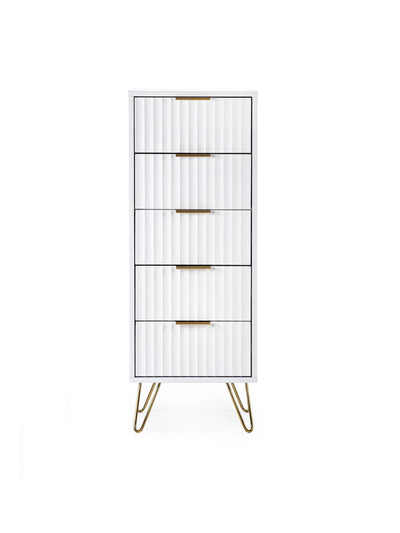 Murano 5 Drawer Tallboy - Matt White