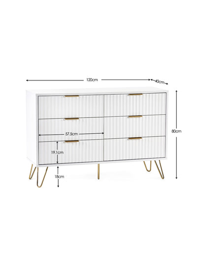 Murano 6 Drawer Chest - Matt White
