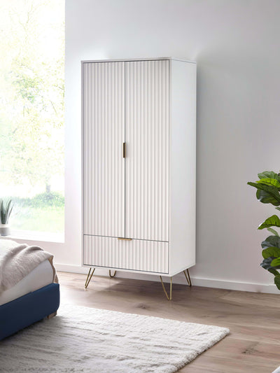 Murano 2 Door 1 Drawer Wardrobe - Matt White
