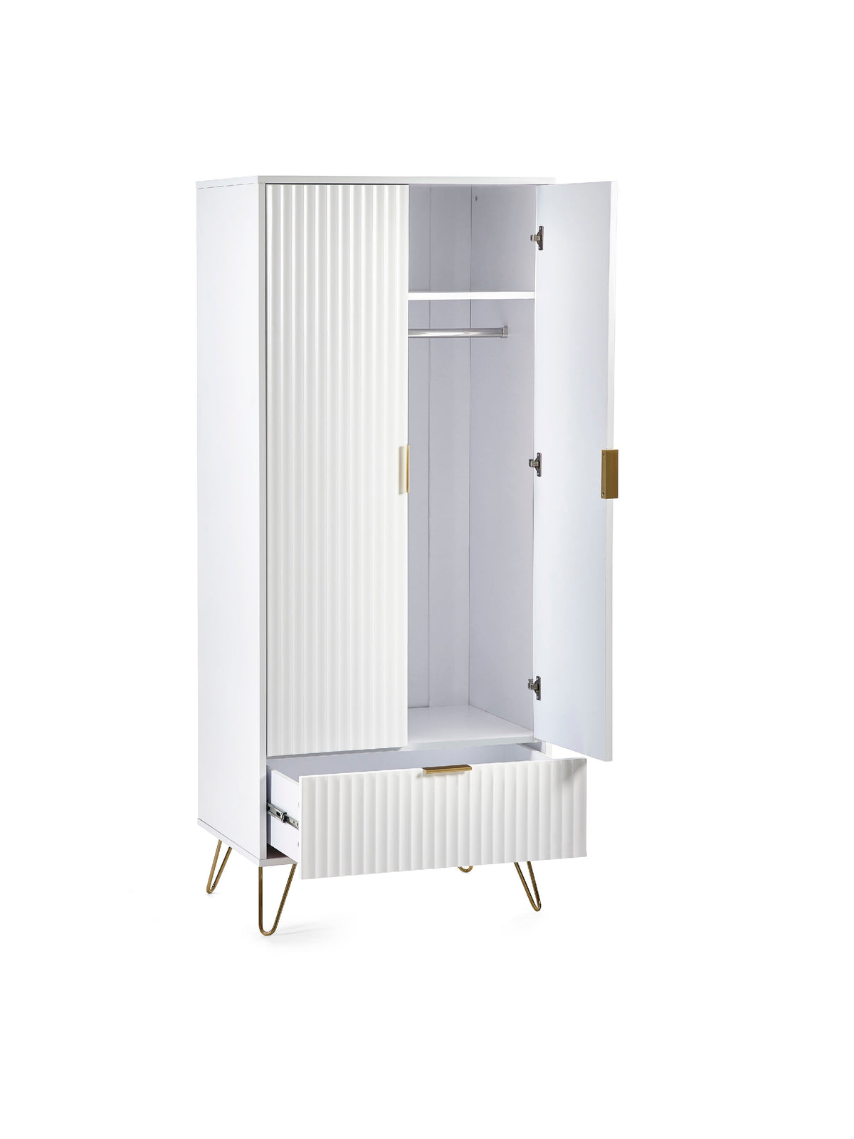Murano 2 Door 1 Drawer Wardrobe - Matt White