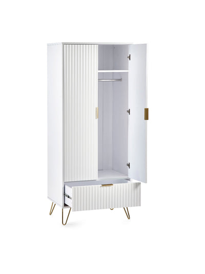 Murano 2 Door 1 Drawer Wardrobe - Matt White