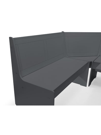 Newport Corner Dining Set With Storage Bench - Anthracite