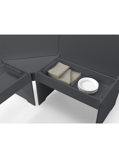 Newport Corner Dining Set With Storage Bench - Anthracite