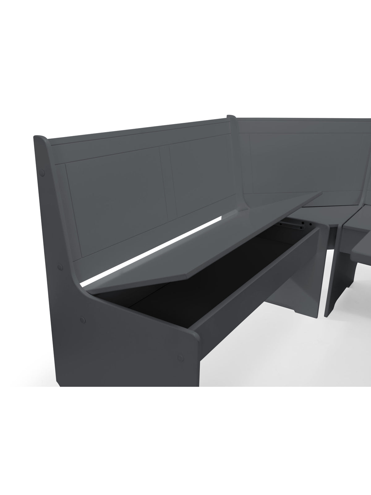 Newport Corner Dining Set With Storage Bench - Anthracite