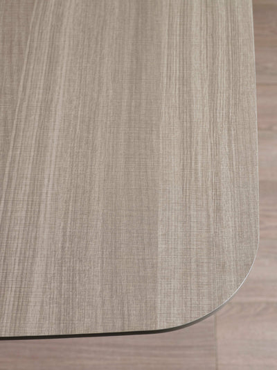 Noah Rectangular Weathered Oak Dining Table Set with 4 Ivory Chenille Upholstered Dining Chairs – Taupe and Weathered Oak Effect