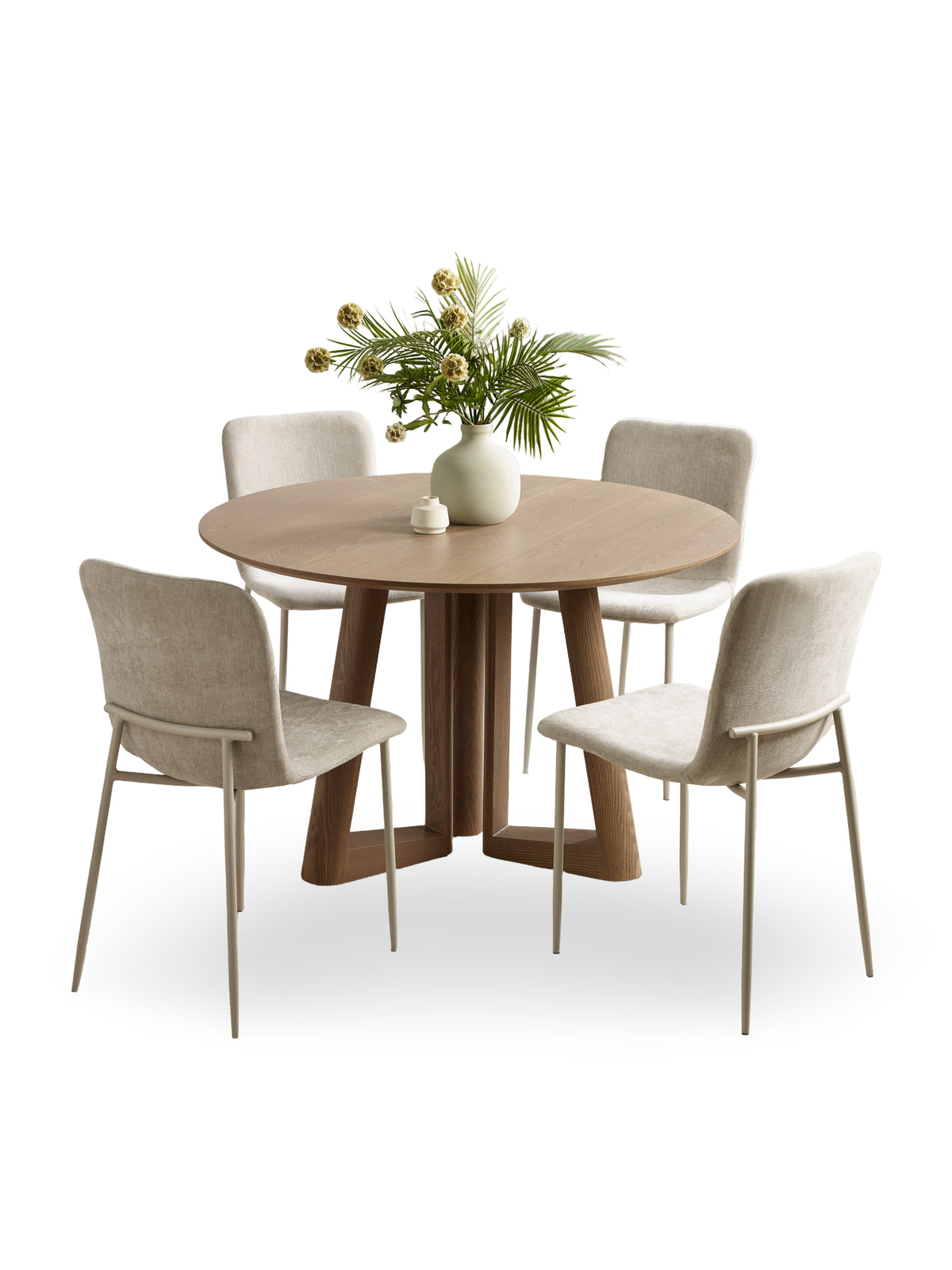 Nora Upholstered Dining Chair (Set of 4) – Cream Chenille