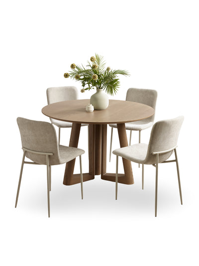 Nora Upholstered Dining Chair (Set of 4) – Cream Chenille