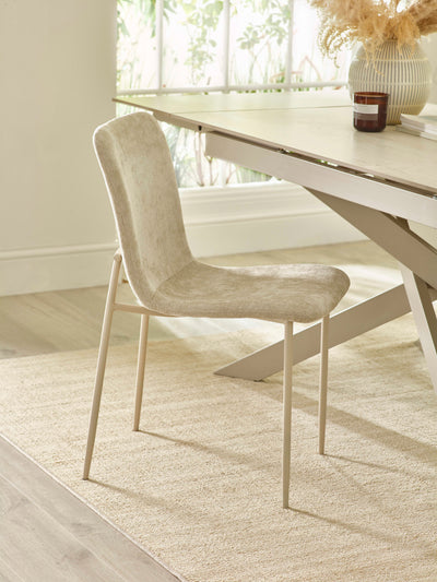 Nora Upholstered Dining Chair (Set of 4) – Cream Chenille