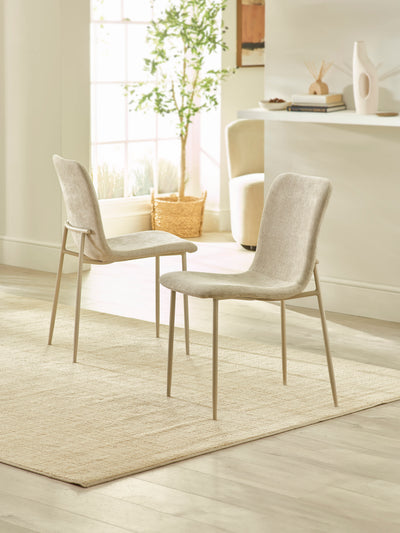 Nora Upholstered Dining Chair (Set of 4) – Cream Chenille