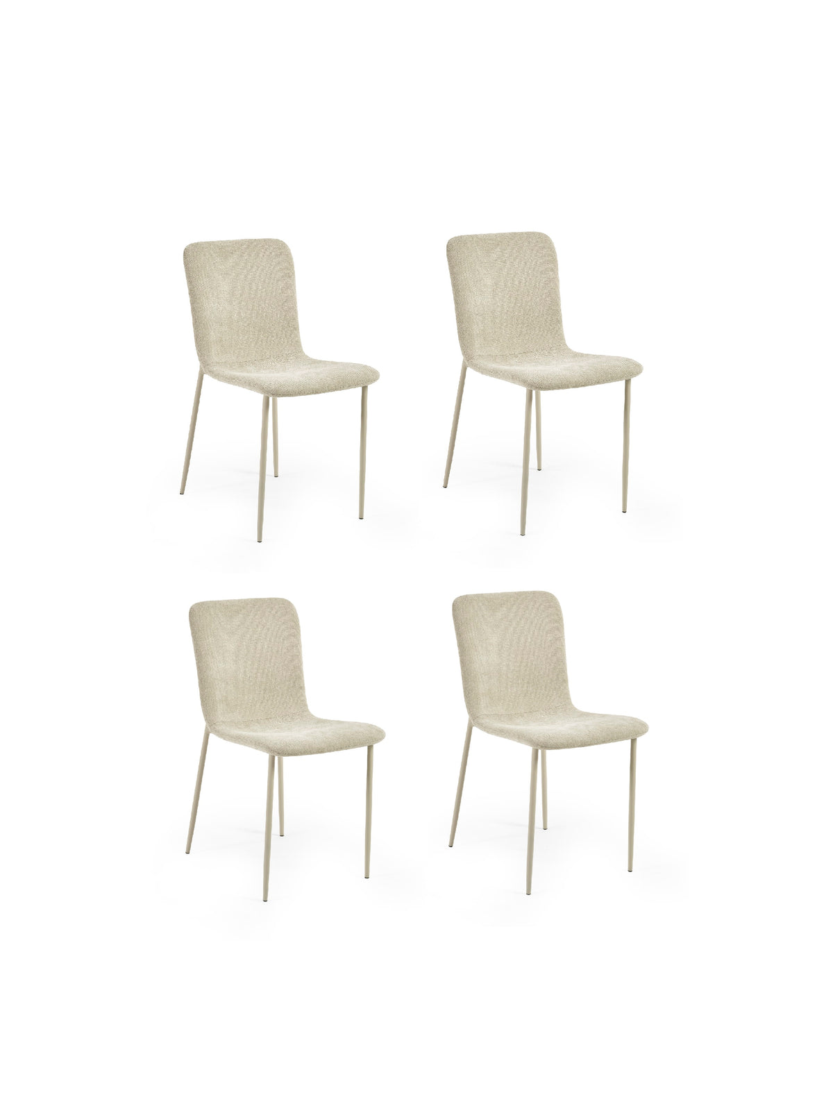 Nora Upholstered Dining Chair (Set of 4) – Cream Chenille