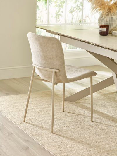 Nora Upholstered Dining Chair (Set of 4) – Cream Chenille
