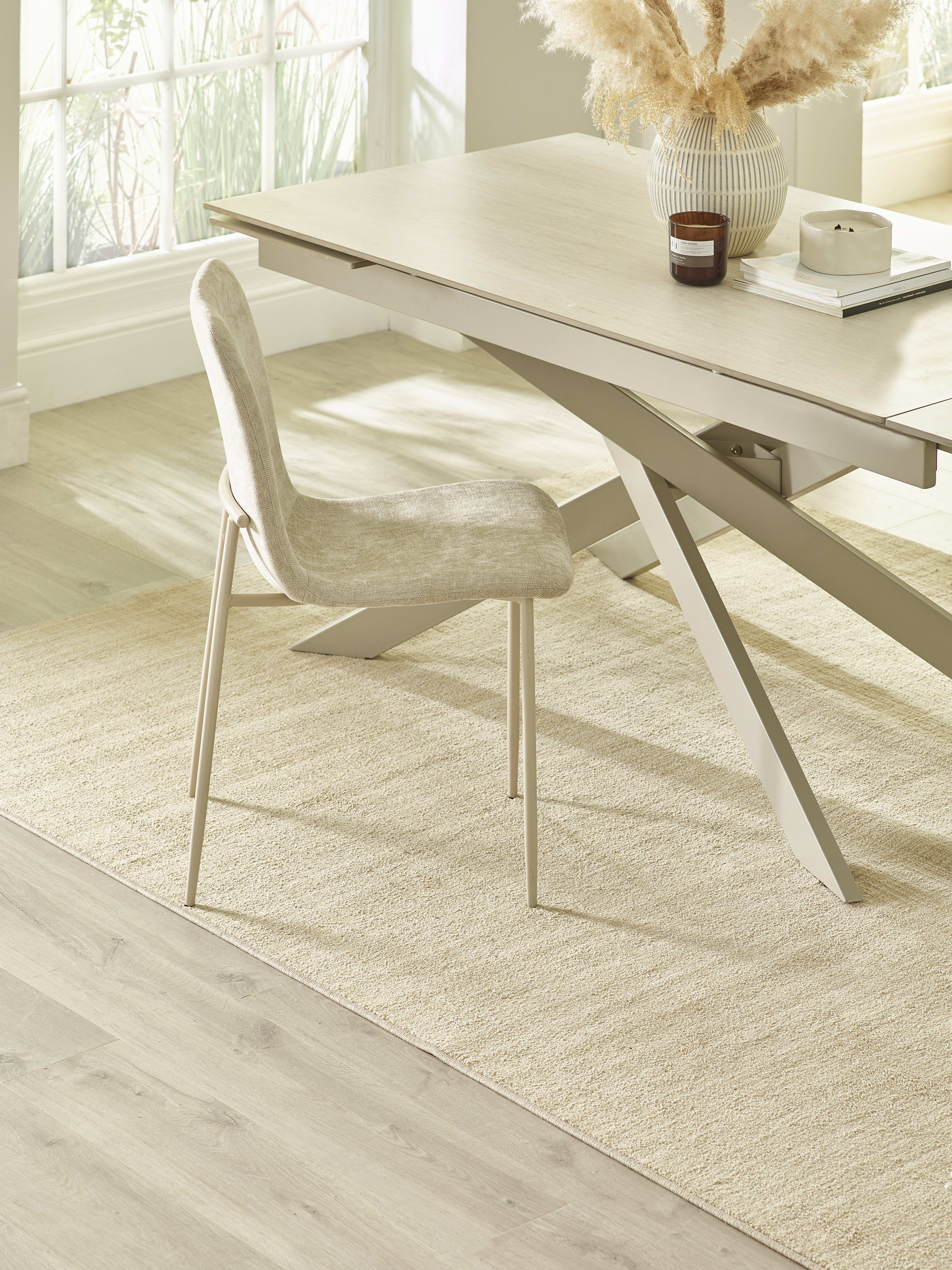 Nora Upholstered Dining Chair (Set of 4) – Cream Chenille