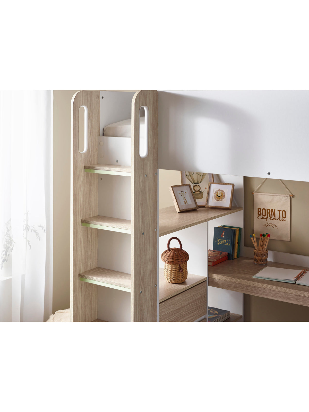 Ocean Highsleeper Pale Wood & White