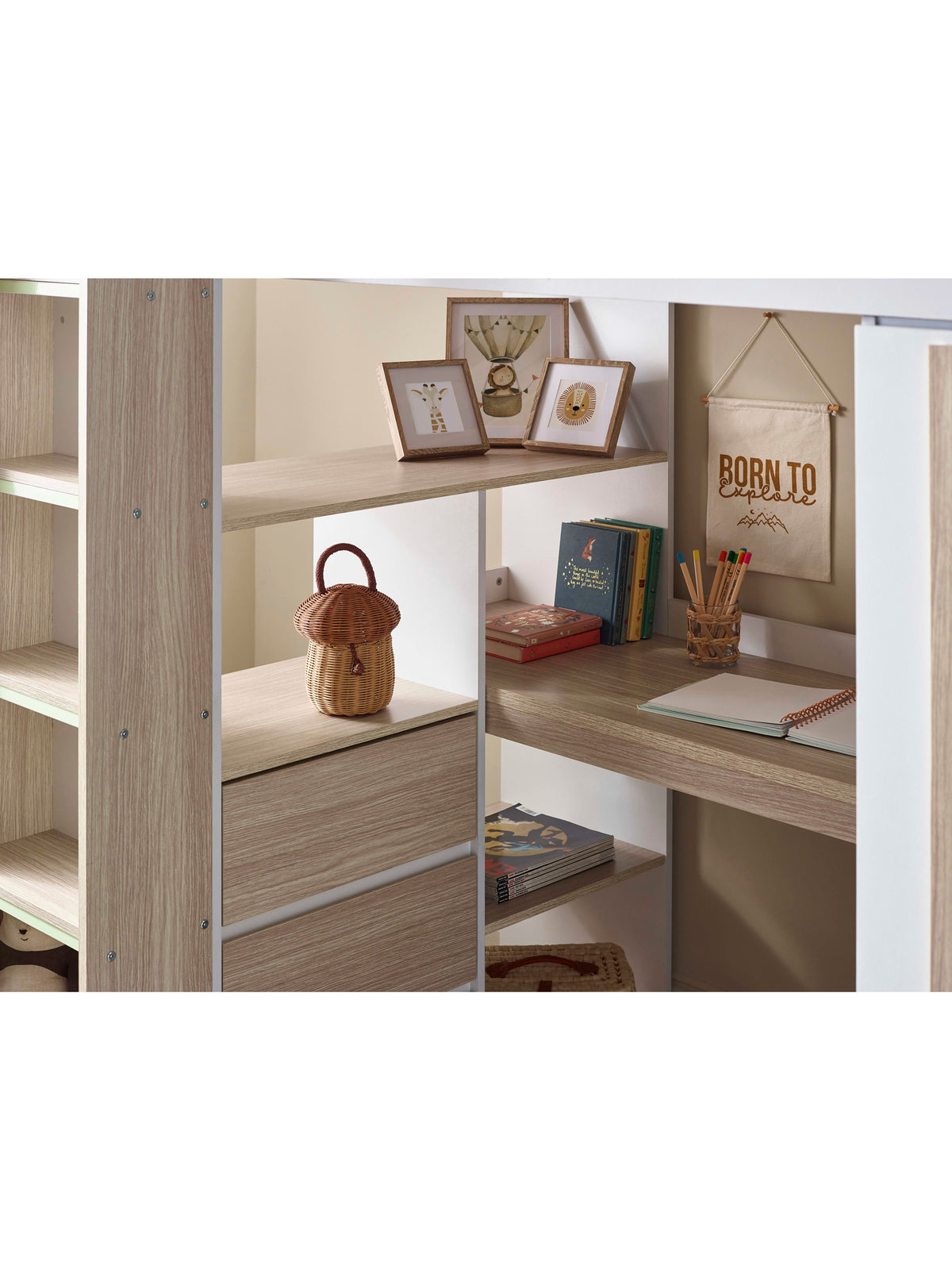 Ocean Highsleeper Pale Wood & White
