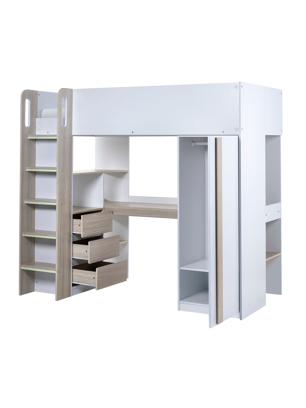 Ocean Highsleeper Pale Wood & White