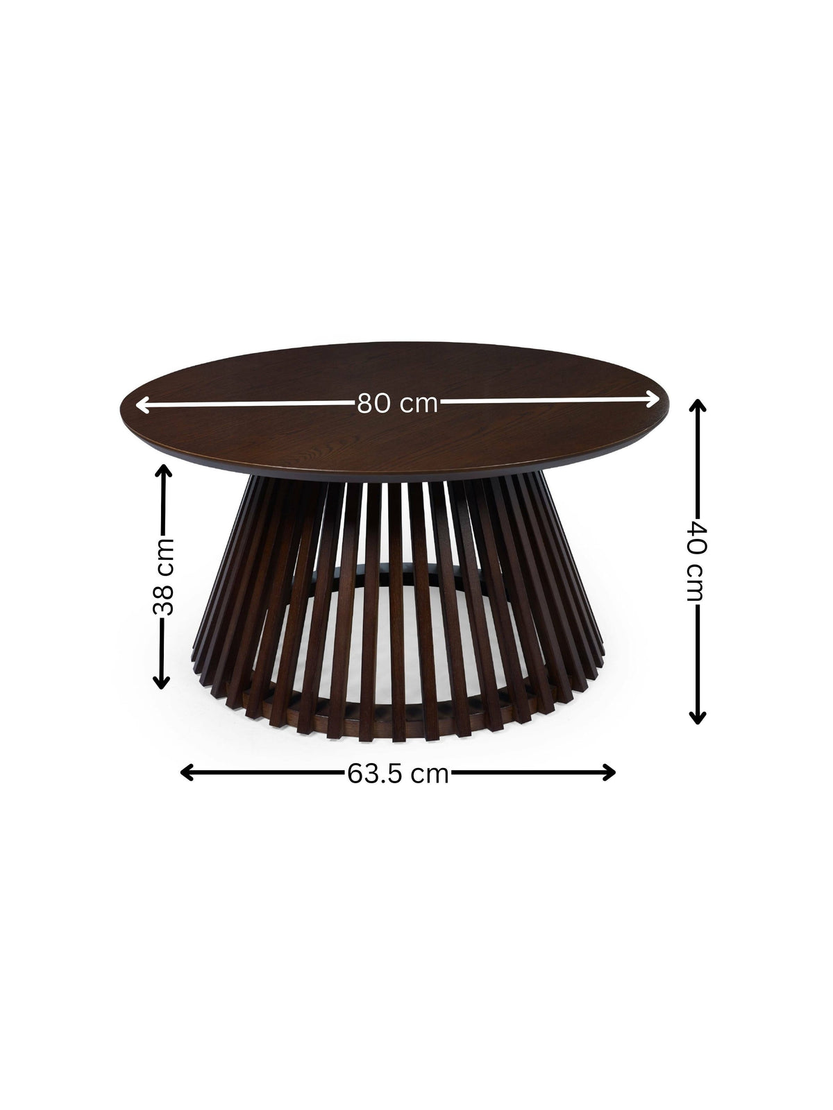 Ollie Dark Oak 80cm Round Coffee Table