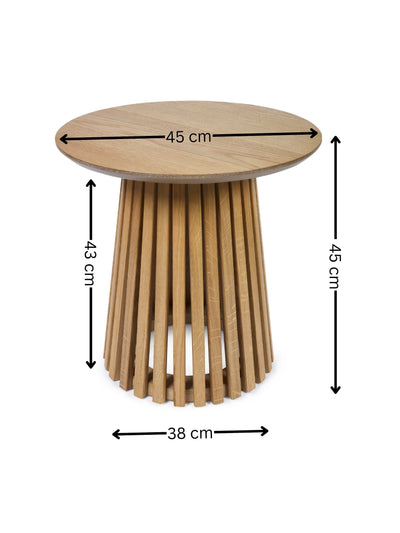Ollie Natural Oak 45cm Round Lamp Table