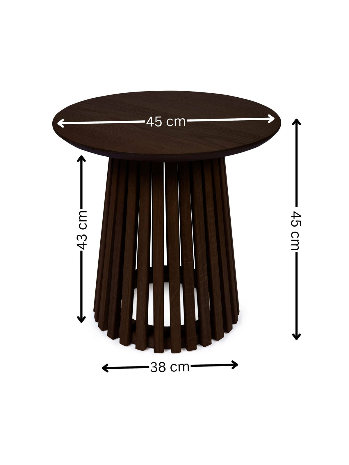 Ollie Dark Oak 45cm Round Lamp Table
