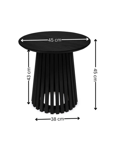 Ollie Black 45cm Round Lamp Table