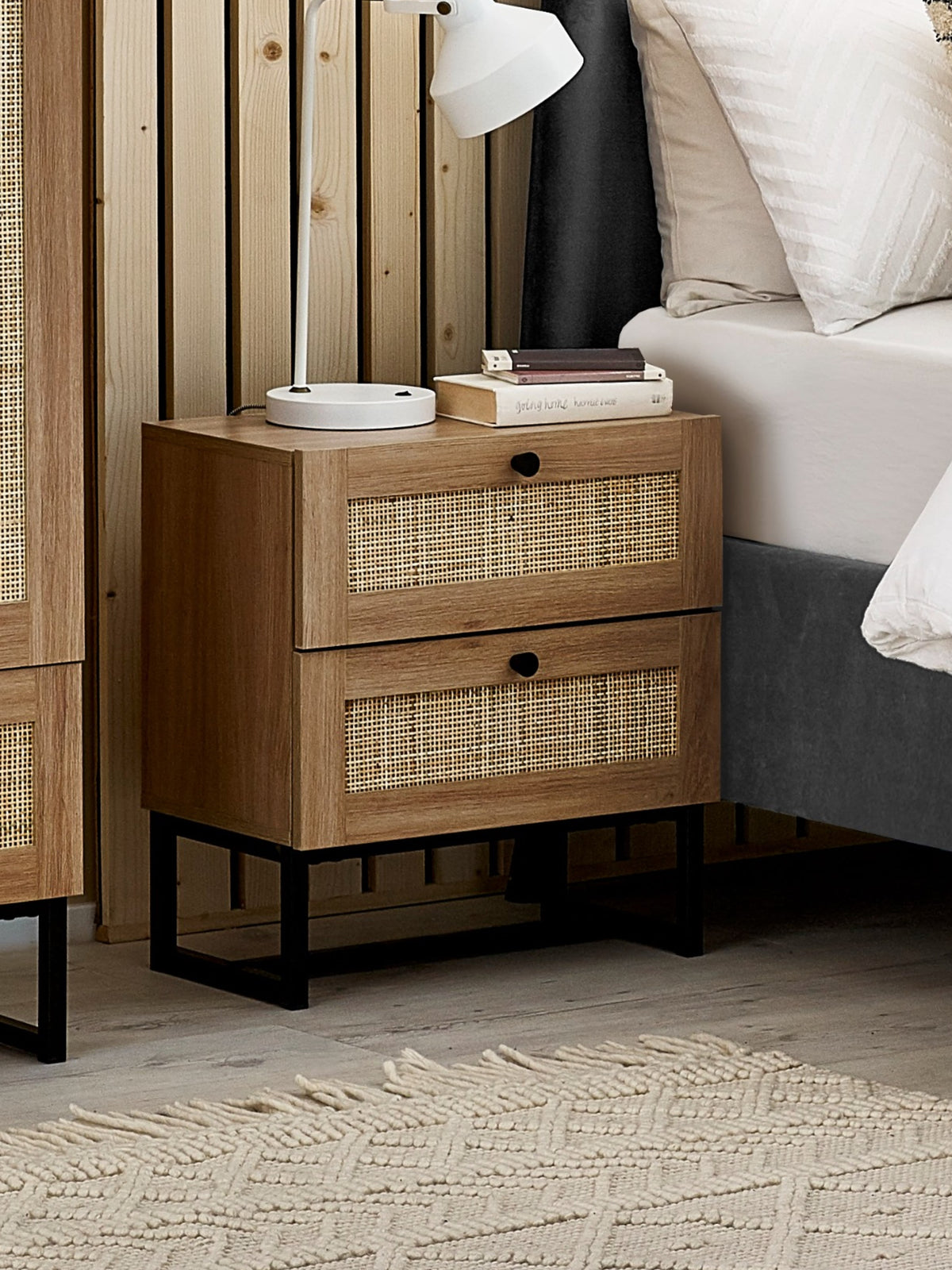 Padstow 2 Drawer Bedside - Oak