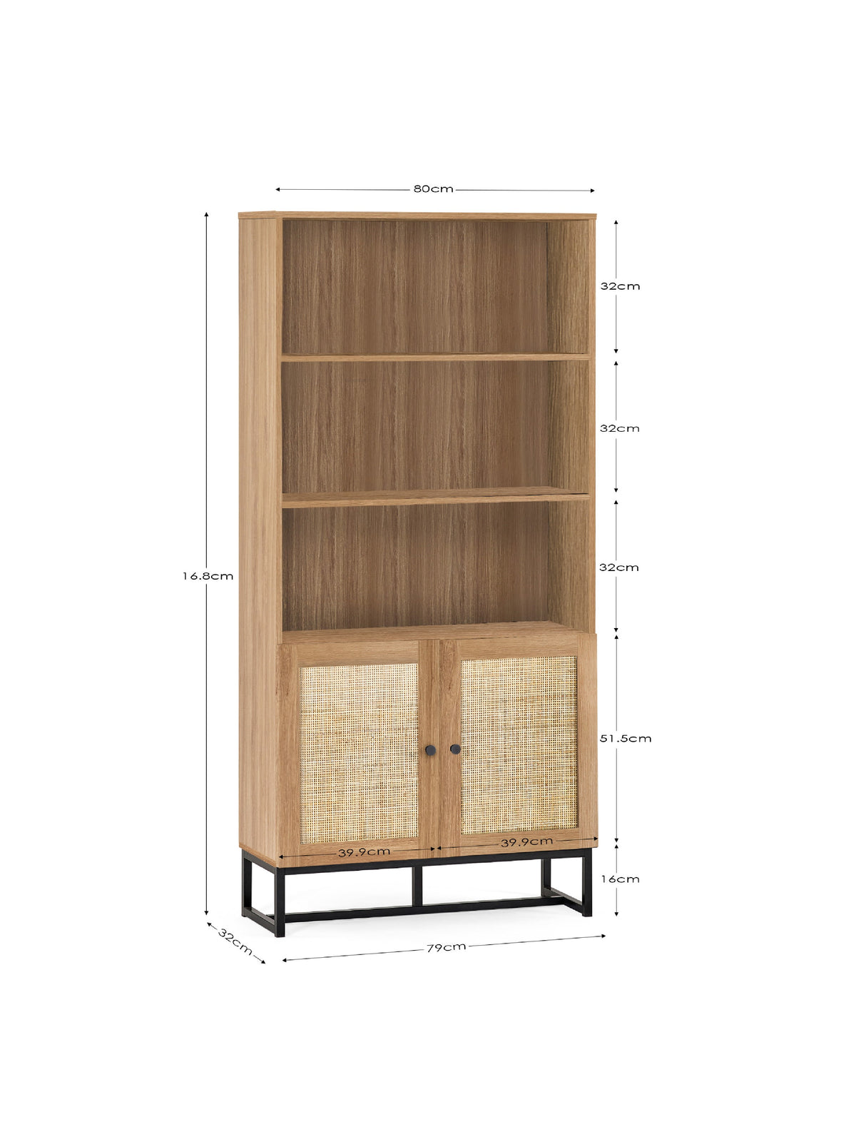 Padstow Tall Bookcase - Oak