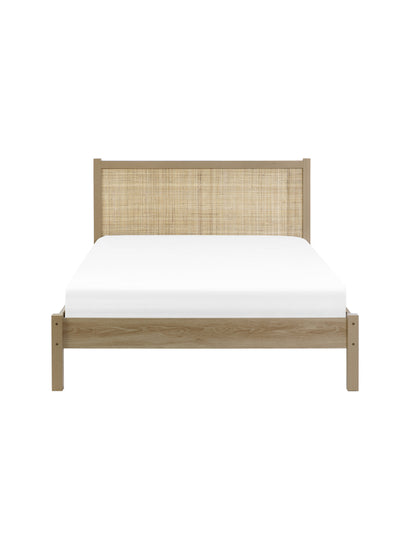 Padstow Rattan Bed - Oak