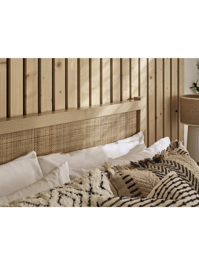 Padstow Rattan Bed - Oak
