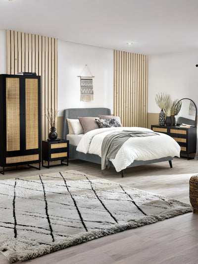 Padstow 2 Drawer Bedside - Black
