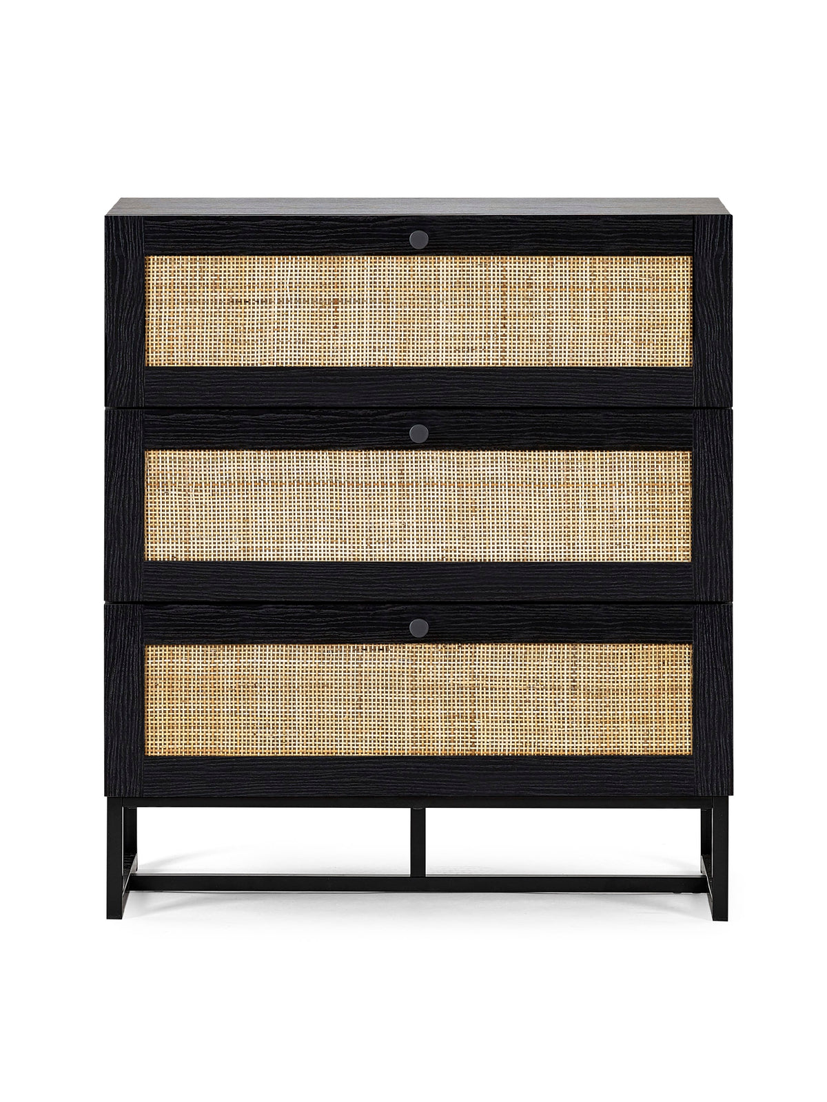 Padstow 3 Drawer Chest - Black