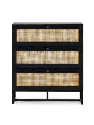 Padstow 3 Drawer Chest - Black