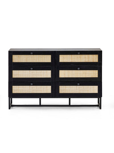 Padstow 6 Drawer Chest - Black