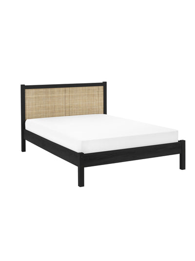 Padstow Rattan Bed - Black