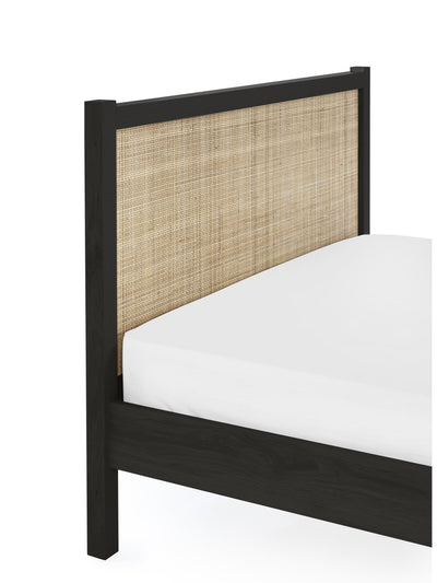 Padstow Rattan Bed - Black